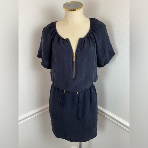 MICHAEL, MICHAEL KORS Black Silk Dress Gold Detail | Size Small - Picture 7 of 11